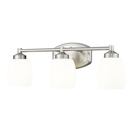 Z-Lite Kendrick 3 Light Vanity, 23in. W x 8.5in. H, Brushed Nickel 745-3V-BN
